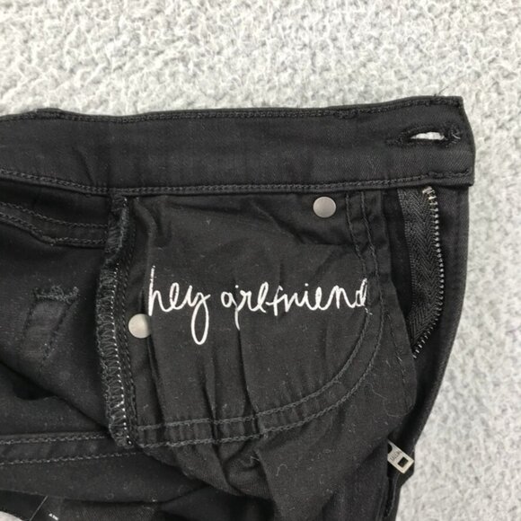 GRLFRND Womens Size 23 KENDALL Black Denim w/ Rhinestones High Rise Skinny Jeans - Picture 9 of 16